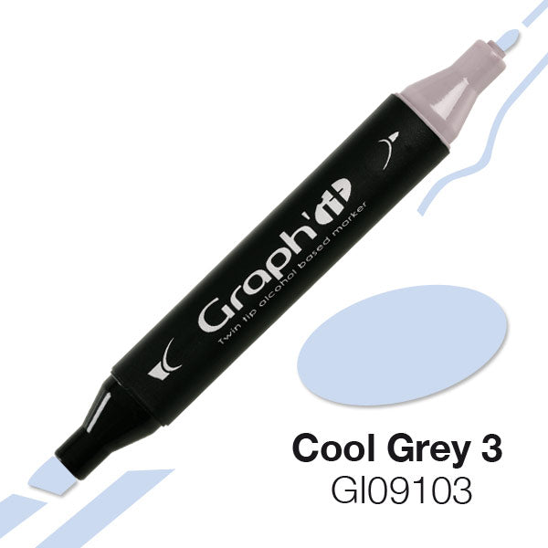 قلم ماركر برأس مزدوج من جراف إت - مجموعة لون رمادي بارد