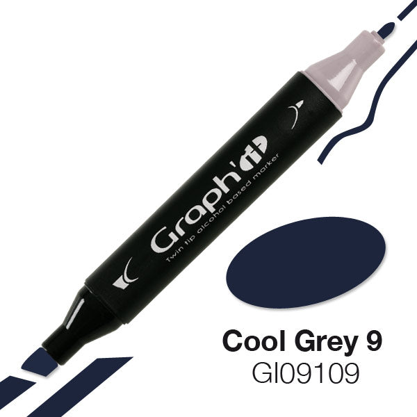 قلم ماركر برأس مزدوج من جراف إت - مجموعة لون رمادي بارد