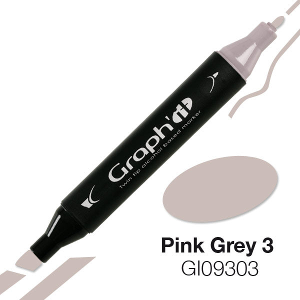 قلم ماركر ذو طرفين من جراف إت - مجموعة GREEN & PINK GRAY