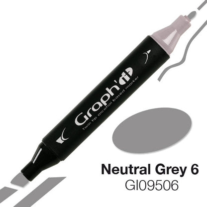 قلم ماركر برأس مزدوج من جراف إت - نطاق رمادي محايد