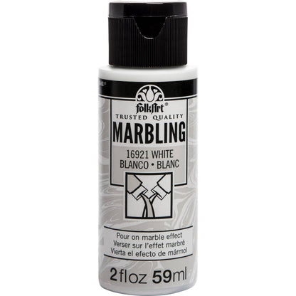 NEW Plaid Folk Art Marbling Pour On Marble Effect White 59ml