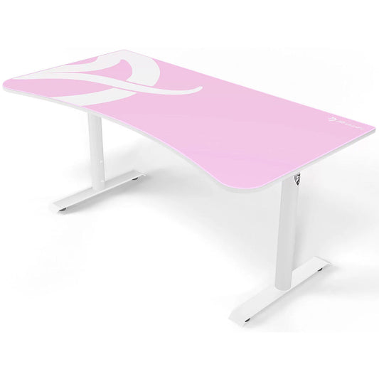 Arozzi Arena Ultrawide Curved Gaming Desk Water ResistantMat Custom Monitor Mount Cable Management - Pink