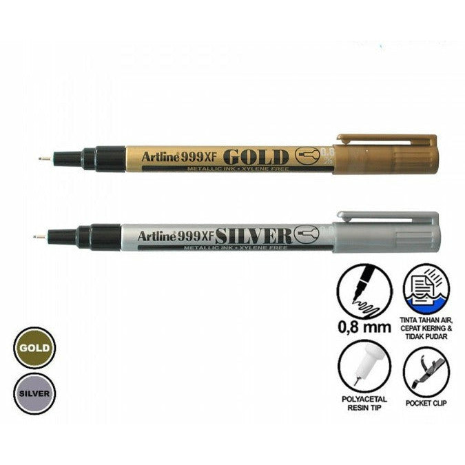 Artline Permanent Metallic Ink Paint Pen Marker 0.8mm