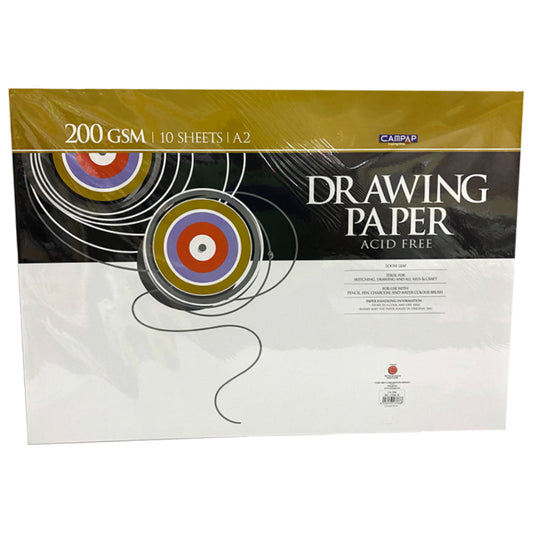 CampAp White Drawing Paper 200g A2 - Pack of 10 Sheets