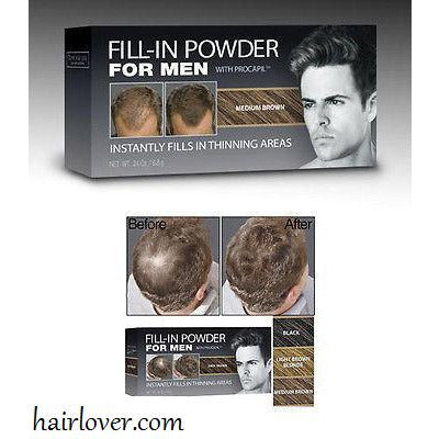 Hairlover COVERY YOUR GRAY FILL IN POWDER MED BROWN / MEN
