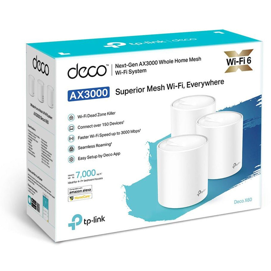 TP-LINK Deco DX60 AX3000 Whole Home Mesh Wi-Fi 6 (3-Pack)