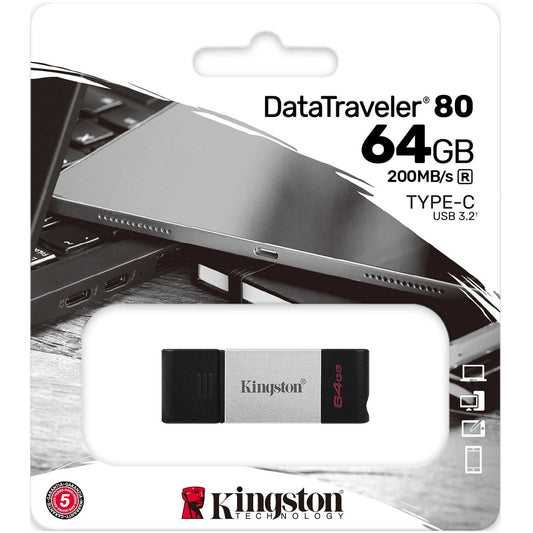 Kingston DataTraveler 80 64GB USB Type-C Flash Drive - Metal