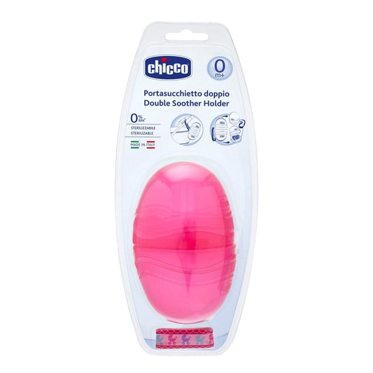 Chicco Double Soother Holder Colored Pink / Blue / Lumi