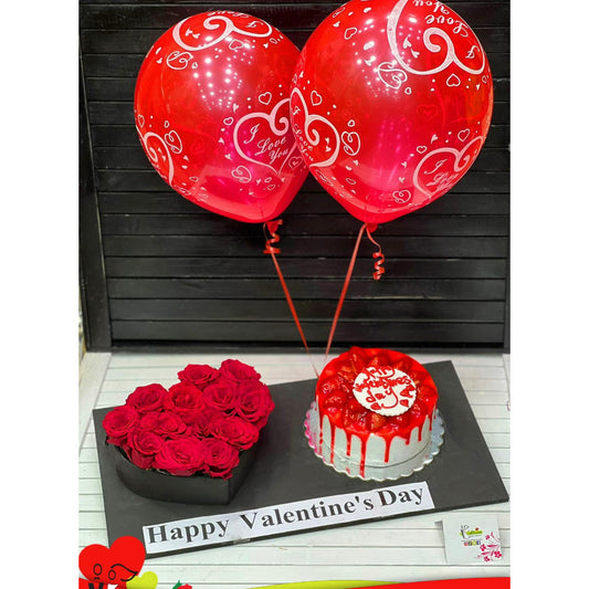 Cake and red flower