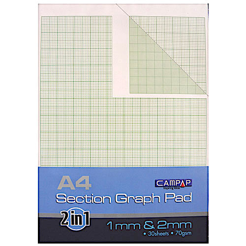 CampAp 2 in 1 Section Graph Pad 1mm & 2mm 70 GSM - A4