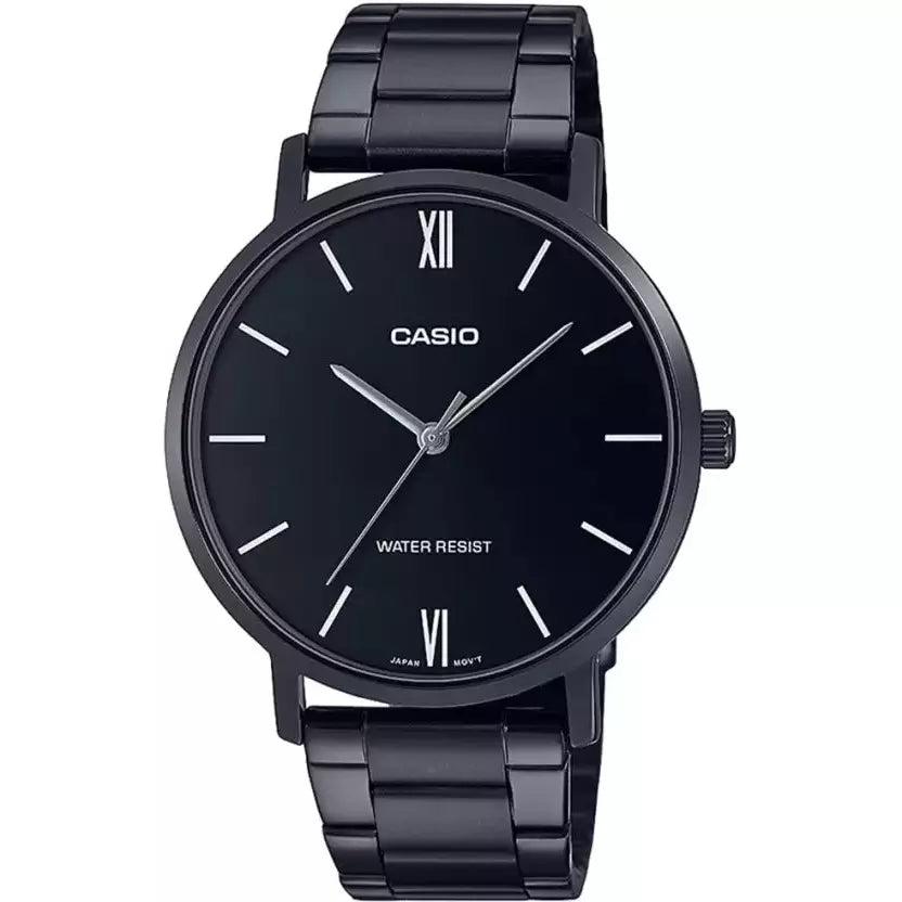 Casio MTP-VT01B-1BUDF Stainless Steel Black Ion Plated , Men Watches
