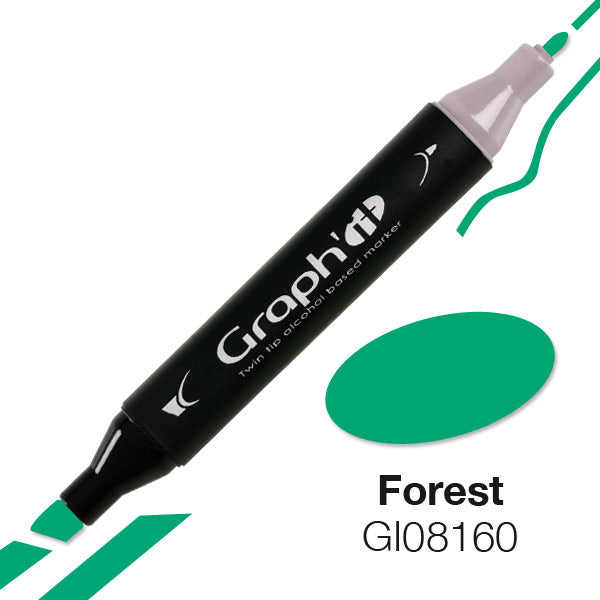 قلم ماركر برأس مزدوج من جراف إت - أخضر المدى