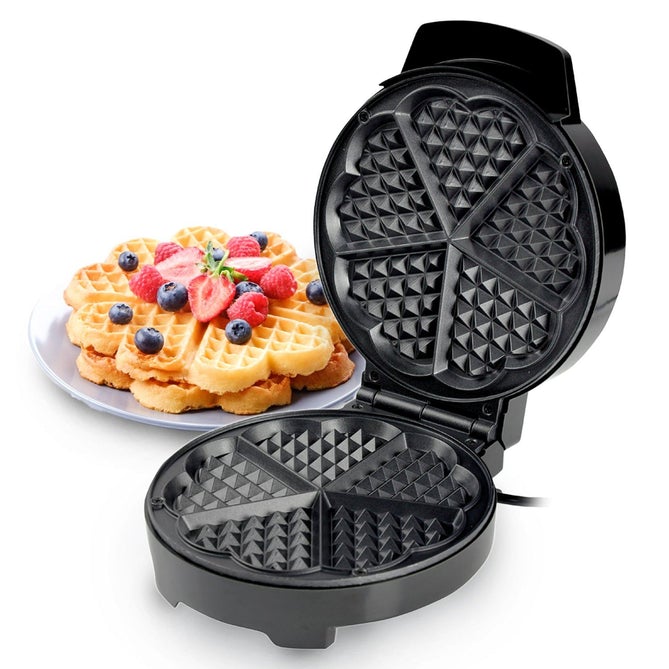 Geepas 1000W Nonstick Waffle Maker -Black and Silver GWM36538