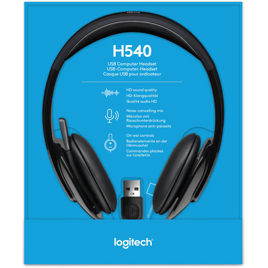 Logitech H540 High-Performance USB Headset For Windows & Mac , Skype Certified