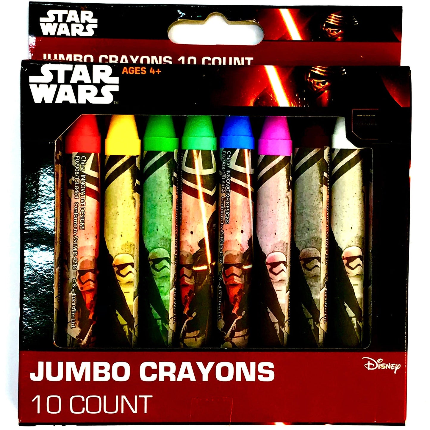 UPD StarWars Jumbo Crayons - عبوة من 10 ألوان