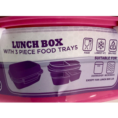 Sunce Food Container with 3 Food Trays 21x14x9 cm