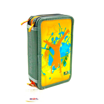 Ri-Plast Brakeless Zipper Pencil Case 3 Compartments  20x12x7 cm