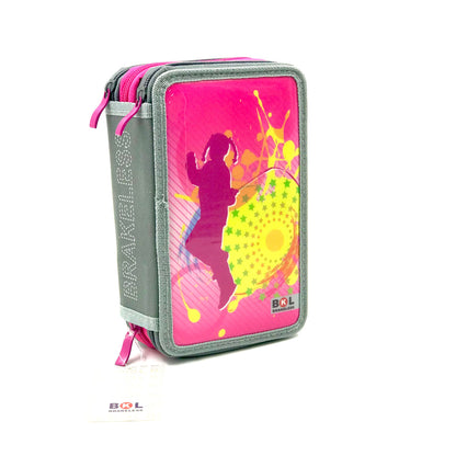 Ri-Plast Brakeless Zipper Pencil Case 3 Compartments  20x12x7 cm