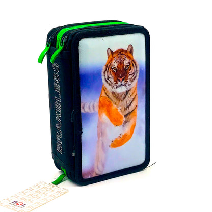 Ri-Plast Brakeless Zipper Pencil Case 3 Compartments  20x12x7 cm
