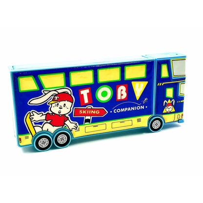 Melody Retro Toby Push Button Pencil Case Bus with Wheels 24x9x3 cm