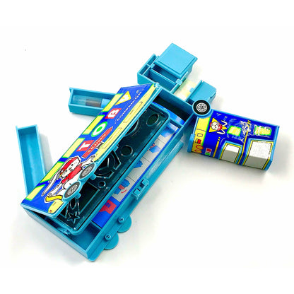Melody Retro Toby Push Button Pencil Case Bus with Wheels 24x9x3 cm