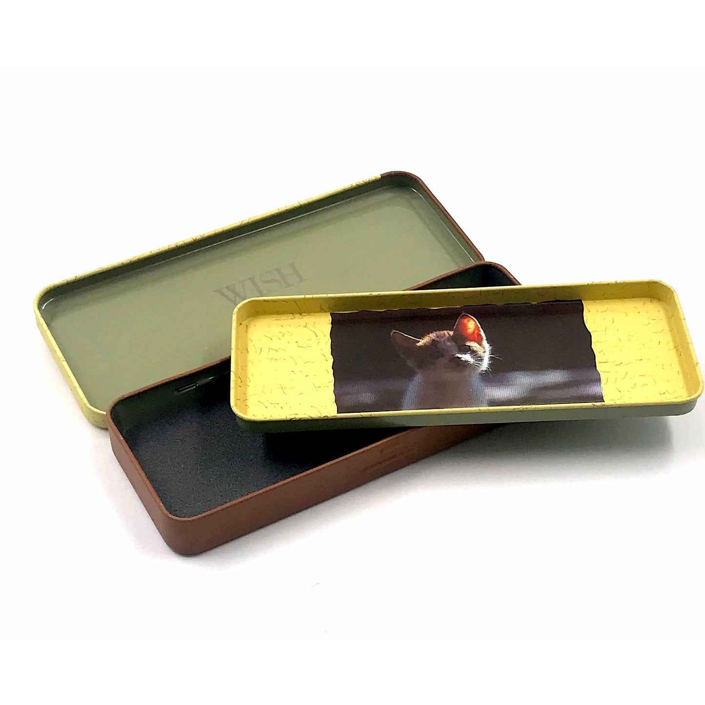 Double Tier Metal Tin Case Storage Box 19x8x2 cm