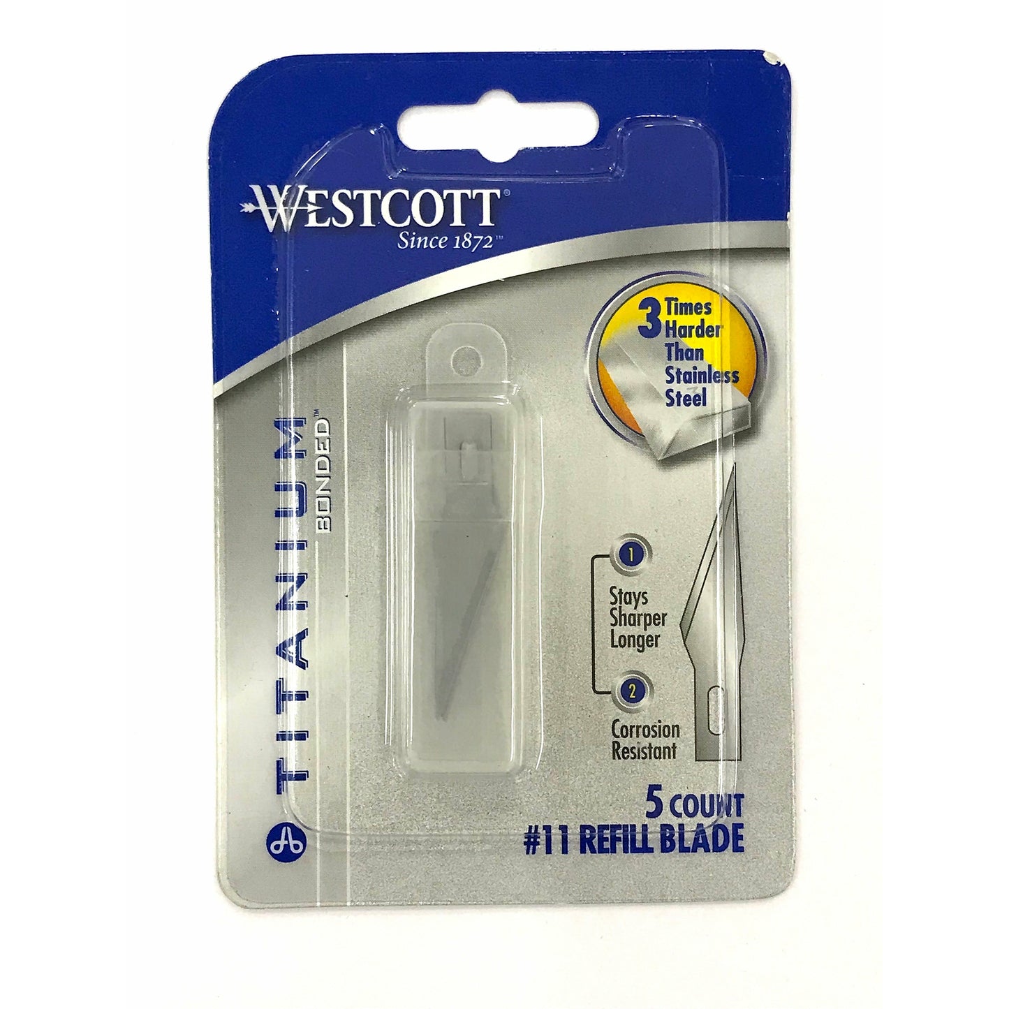 شفرات من التيتانيوم لإعادة الملء Westcott # 11 للسكين الفنية - عبوة من 5 قطع