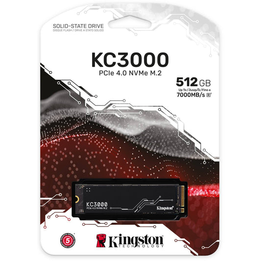 Kingston KC3000 500GB PCIe 4.0 NVMe M.2 SSD up to 7,000MB/s