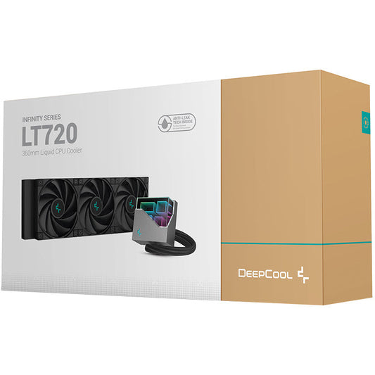 DeepCool Liquid Cooler LT720 4th Gen Dual-Chamber Pump 3100RPM Multidimensional Infinity Mirror ARGB Block 300w TDP AIO Cooler