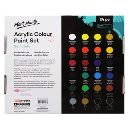 NEW Mont Marte Acrylic Paint Tube Set 24x36 ml