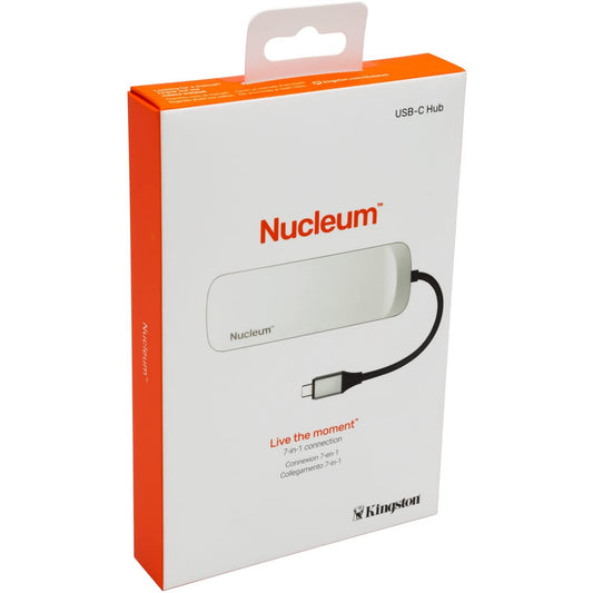 Kingston Nucleum USB C Hub Type-C Adapter Connect USB 3.0, HDMI, SD/MicroSD , White