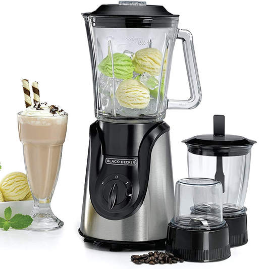 Black+Decker 600W 1.5L 6in1 Food Processor Food Bowl+Blender Jar