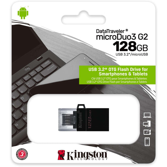 Kingston DataTraveler microDuo3 G2 128GB microUSB & USB Type-A For Android OTG