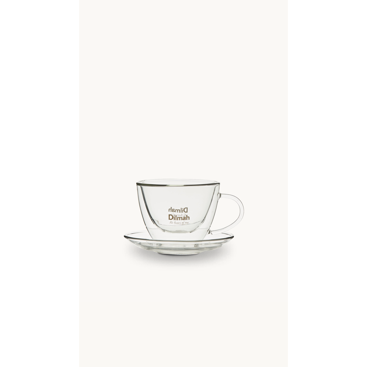 Dilmah Double Wall Glass Cup with Saucer
