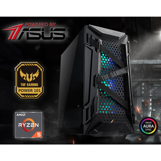 POWER BY ASUS POWER 101 Budget Gaming PC w/ AMD Ryzen 5 6-Cores & Optional Graphic Card
