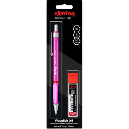 Rotring Visuclick Mechanical Pencil 0.5 mm + 24x HB Leads (Blister Pack)