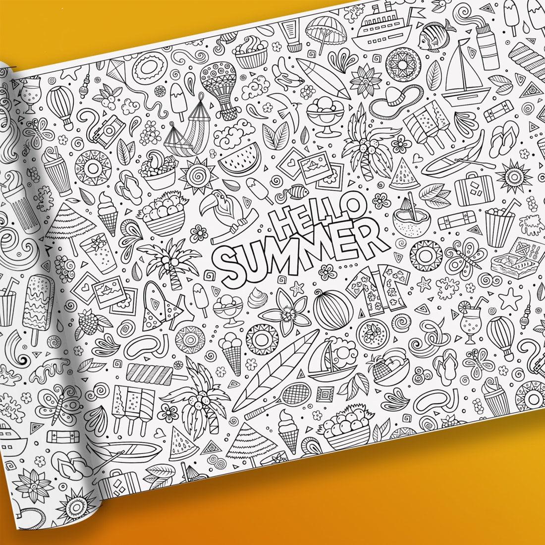 Summer vibes - Giant coloring poster