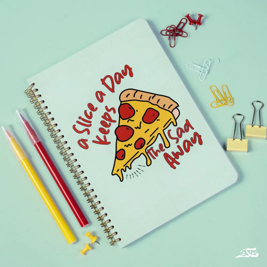 Pizza Wire Notebook- Large A5 Size