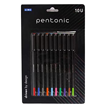Pentonic  Multicolor  Gel Pen (0.7 mm-0.6 mm-1.0 mm) 10 Pcs Set