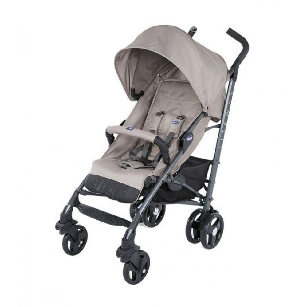 Chicco Baby Stroller with Folding Front Protection Bar Lite Way 3 Top Dark Beige