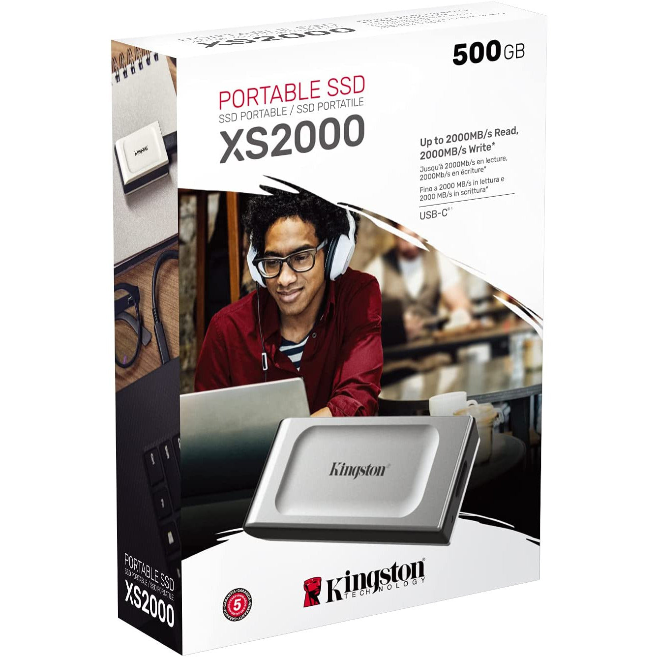 Kingston XS2000 500GB High Performance Pocket-Sized External SSD USB C