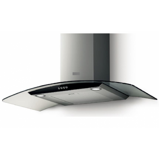 ELBA Cooker Hood 90 Cm With Curved Black Glass