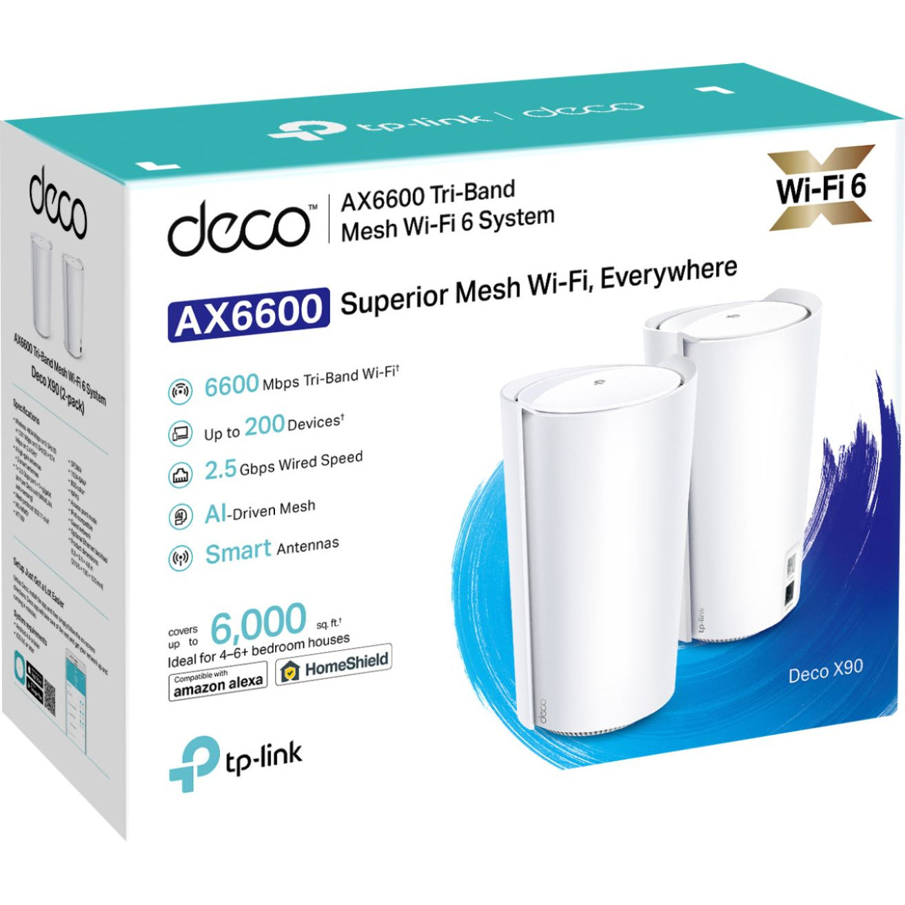 TP-Link Deco AX90 AX6600 AX6600 Whole Home Mesh Wi-Fi System (2-Pack)
