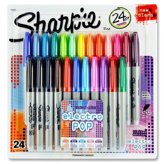 مجموعة أقلام شاربي الدائمة إلكترو بوب ذات إصدار خاص - 24 قلم