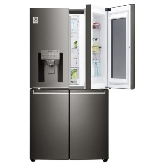LG InstaView Door-in-Door, Four Door Refrigerator, 889L Gross Capacity with HygieneFRESH+, Black Stainless Color