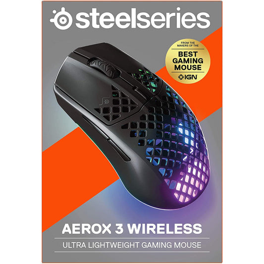 SteelSeries Aerox 3 Wireless & BluetoothUltra-lightweight Design - Black