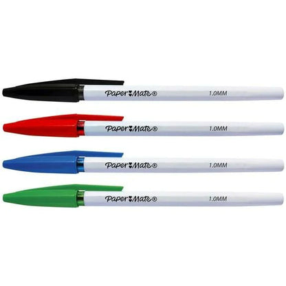Papermate 045 Classic Capped Medium 1.0mm Ballpoint Pen - Pack of 8