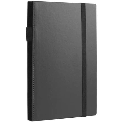 Notes & Dabbles Flynn Grey Hard Cover Plain Journal with Pen Holder - A4