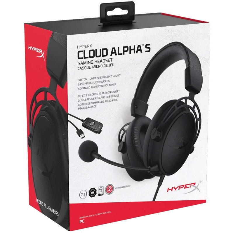 Hyperx cloud alpha s pc store gaming headset 7.1 surround sound