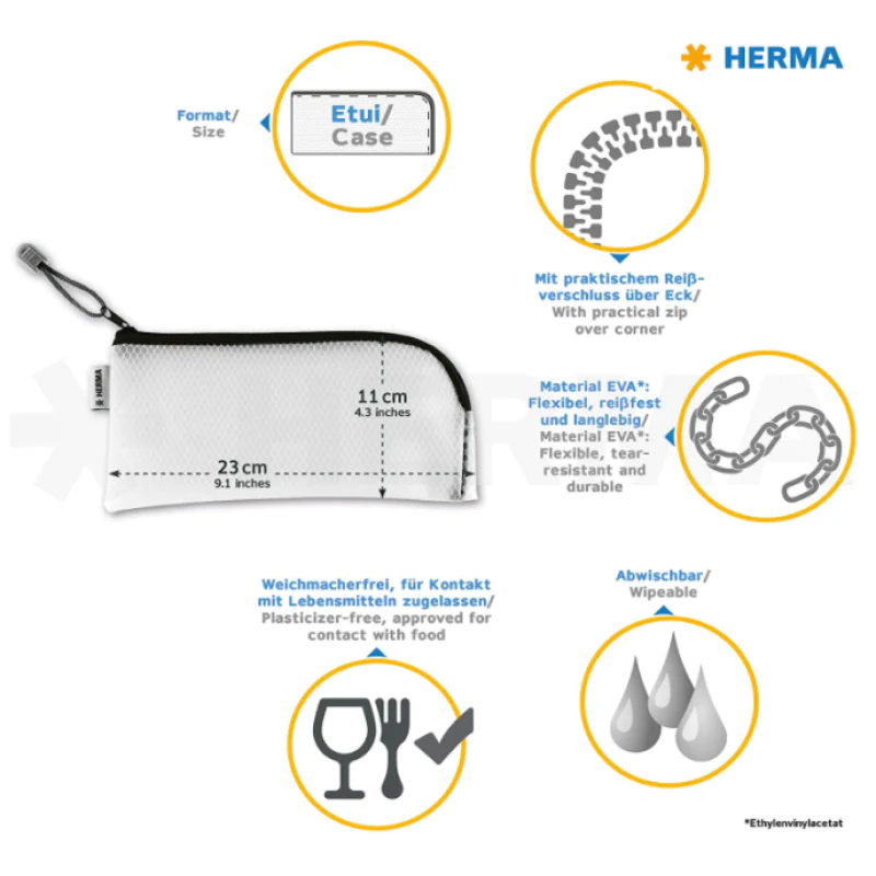 Herma Universal Zipper Case 23x11 cm
